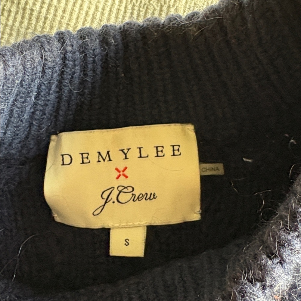 Demylee x J. Crew Navy Cable Knit Sweater - Picture 2 of 4